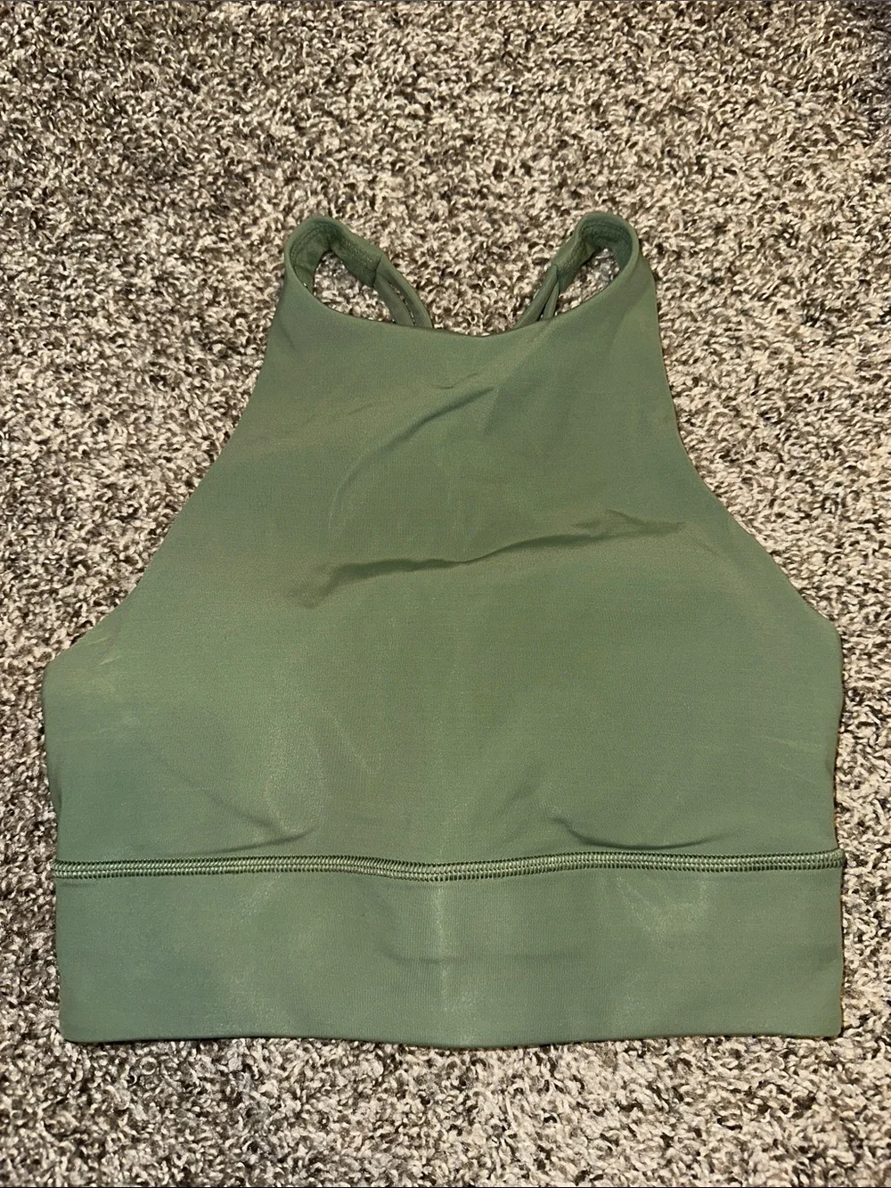 Lululemon Energy Olive Green Strappy Sports Bra - High Neck